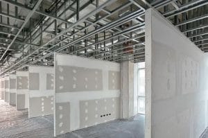 Gypsum partition work